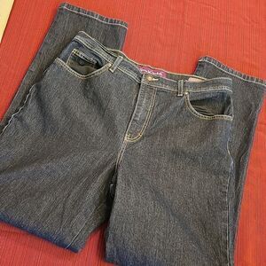 Gloria Vanderbilt Amanda Line Women's Dark Blue Denim Jeans, Size 14 Average